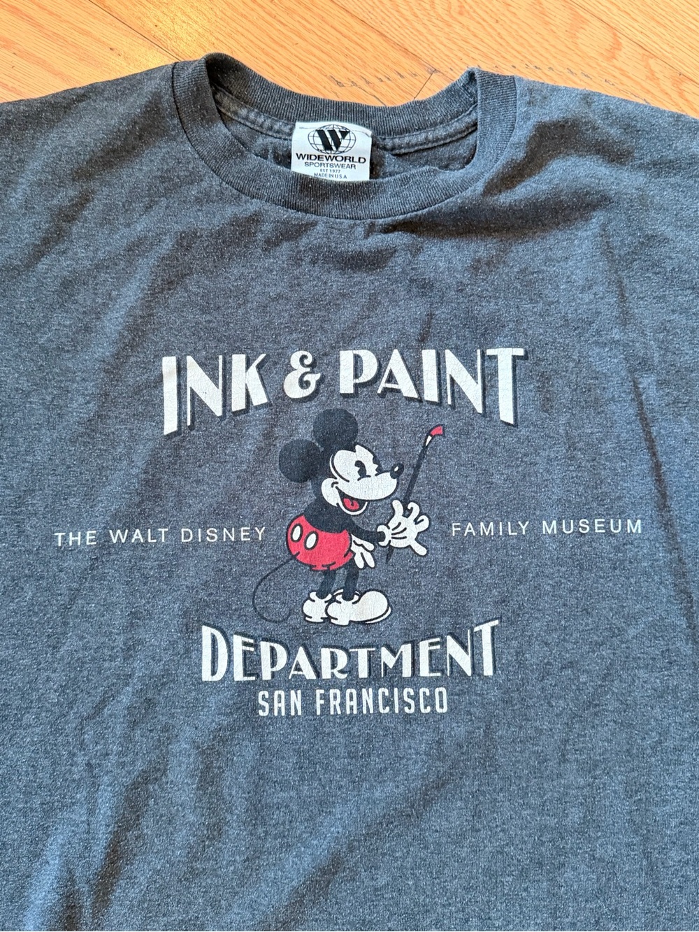 Vintage late 90s Disney Ink & Paint Department San Francisco Gray Graphic tag